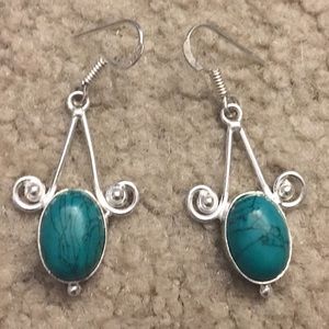 NIB Sterling Silver Turquoise Earrings